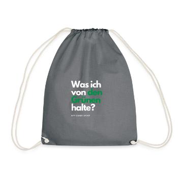 Motto - Was ich von den Grünen halte ? - Turnbeutel - Grau - Vorne