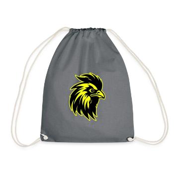 Rooster Head Portrait Icon - Drawstring Bag - grey - Front