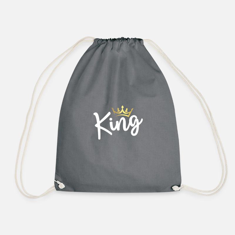 king - Drawstring Bag - grey