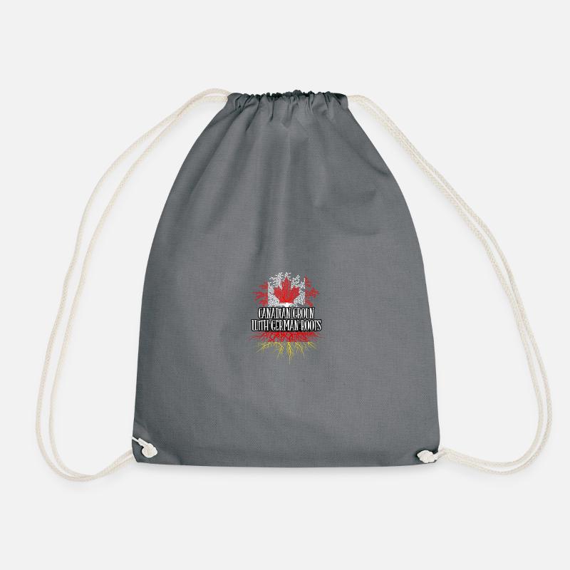 Canadian grown with german roots - Drawstring Bag - grey