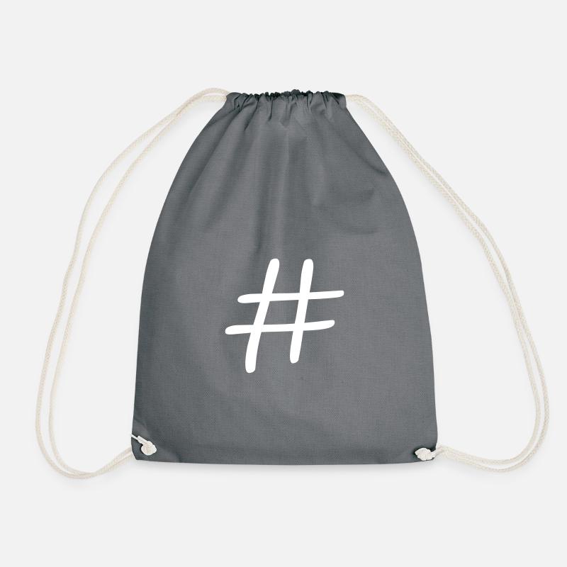 hashtag - Drawstring Bag - grey