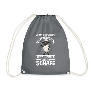 Schaf Schäfer Hirte Bauer Landwirt Bauernhof Schaf - Turnbeutel - Grau - Vorne