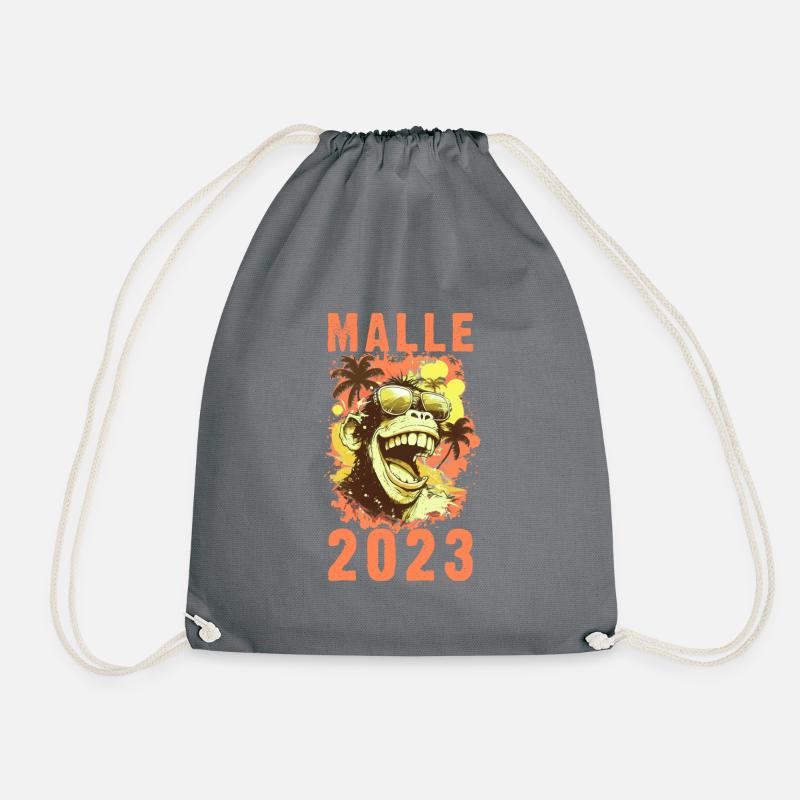 Malle 2023 Party Affe Mallorca Team - Turnbeutel - Grau