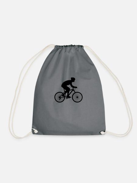 Fahrradfahrer - Turnbeutel - Grau