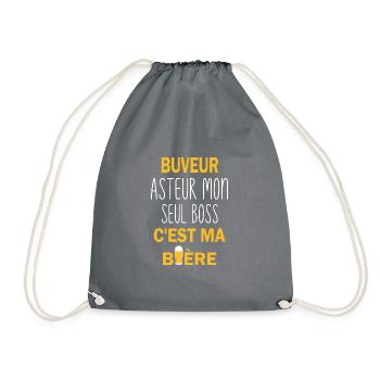 Buveur asteur mon seul boss c'est ma bière - Sac de sport léger - gris - Devant