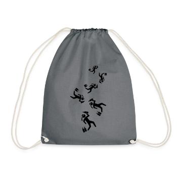 Drinking alcohol man - Drawstring Bag - grey - Front