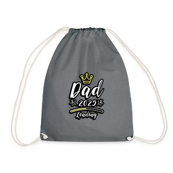 Dad 2025 Loading Papa Baby - Turnbeutel - Grau - Vorne