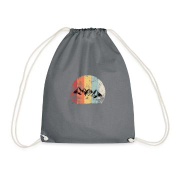 Mountains Vintage Mountaineer Climbing Mountain Gift - Drawstring Bag - grey - Front