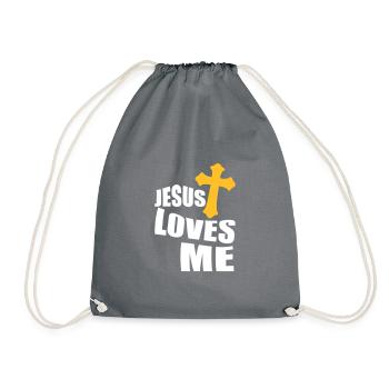Jesus liebt mich - Turnbeutel - Grau - Vorne