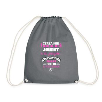 Certaines filles jouent t-shirt escrime cadeau - Sac de sport léger - gris - Devant
