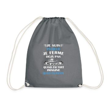 je suis pêcheur t-shirt homme humour passion - Sac de sport léger - gris - Devant