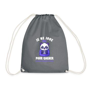 Je ne joue pas pour gagner t-shirt gamer geek - Sac de sport léger - gris - Devant
