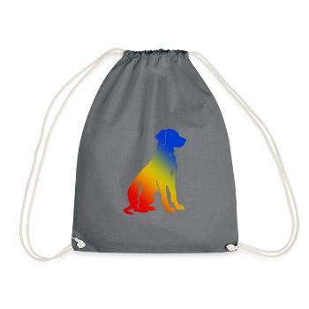 Dackel DachsHund Bunt Hund Bunt - Turnbeutel - Grau - Vorne