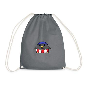 Pinguin Schwimmen Schwimmer Schwimmsport - Turnbeutel - Grau - Vorne