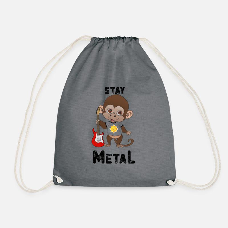 Stay Metal - Monkey - Drawstring Bag - grey