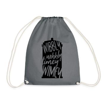 Wibbly Wobbly Timey WImey - Drawstring Bag - grey - Front
