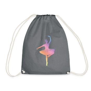 Ballet Silhouette - Drawstring Bag - grey - Front