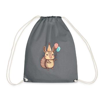 Armadillo Anniversaire Bébé - Sac de sport léger - gris - Devant