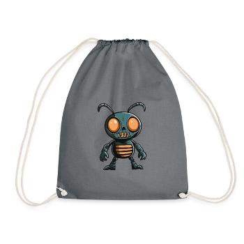 Ant Halloween Comic Funny - Drawstring Bag - grey - Front