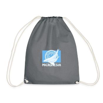 Drapeau de la Micronésie et baleines à bosse - Sac de sport léger - gris - Devant