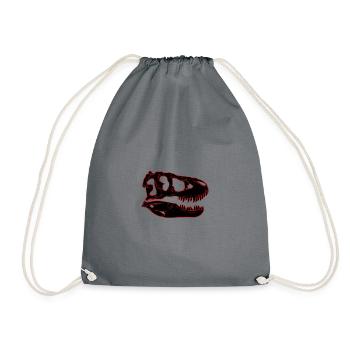 Tarbosaurus Fossil Skull - Drawstring Bag - grey - Front