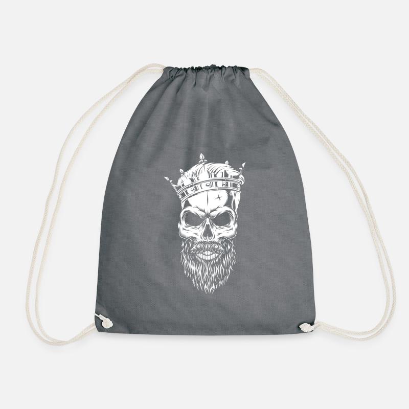 King Head (Partner Motif) - Drawstring Bag - grey