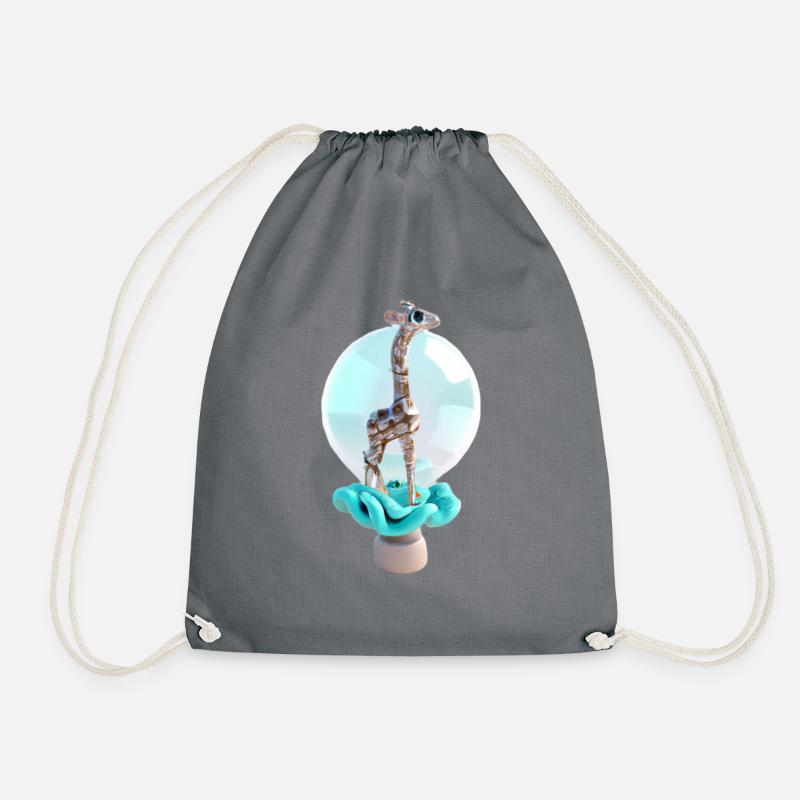 Design Giraffe - Drawstring Bag - grey