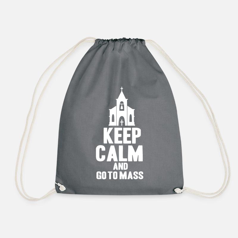 Catholic Church Priest Catholicism Mass - Drawstring Bag - grey