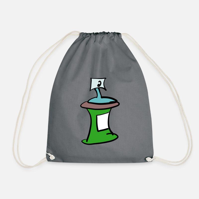 Spray can graffiti art style apparel. - Drawstring Bag - grey