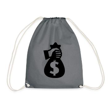 Geld Money silhouette - Turnbeutel - Grau - Vorne