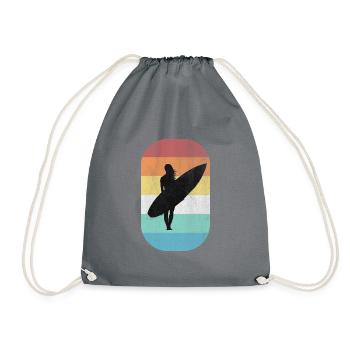 Surfergirl - Turnbeutel - Grau - Vorne