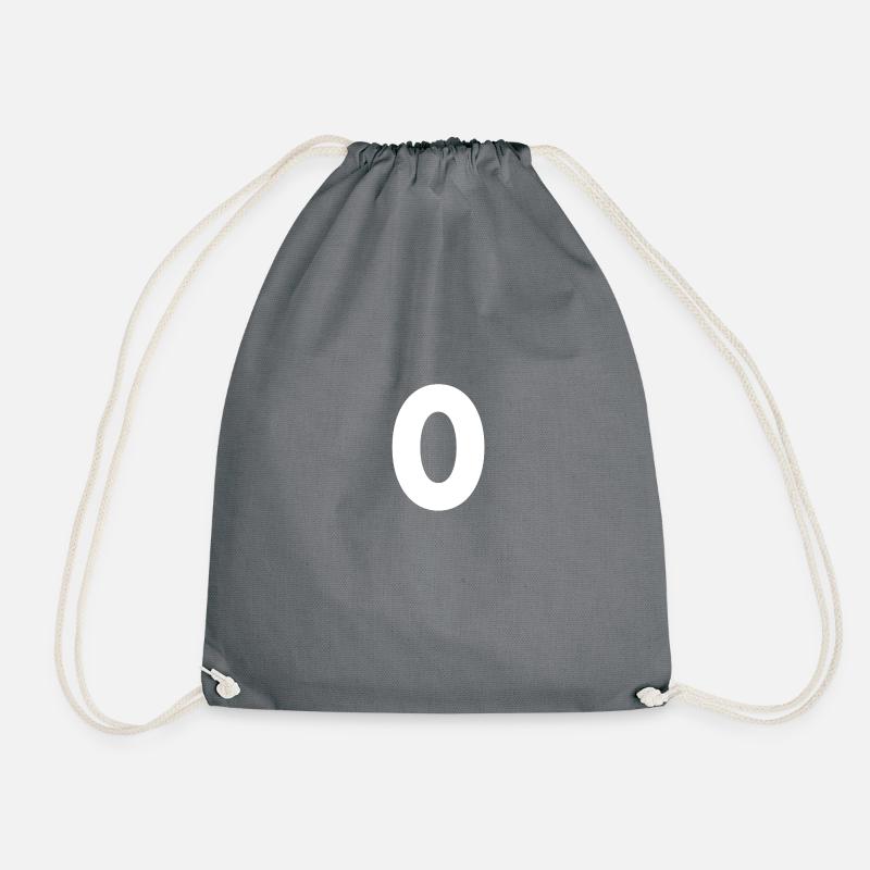 Number 0, number 0, 0, zero, number zero, zero - Drawstring Bag - grey