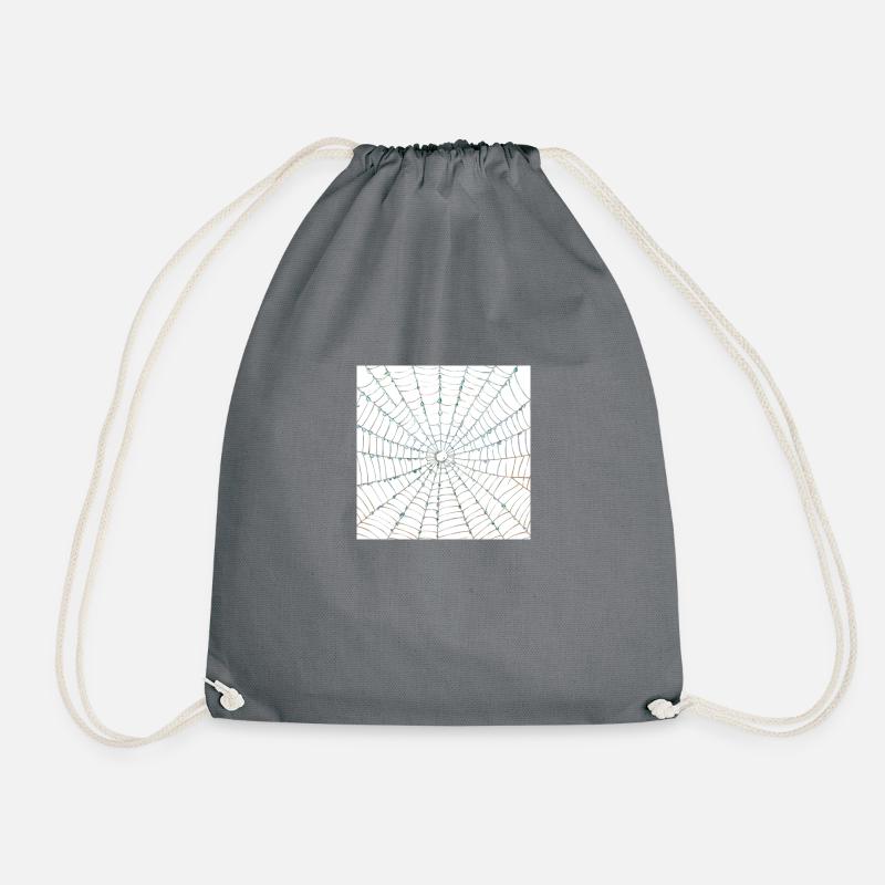 Spider web design - Drawstring Bag - grey