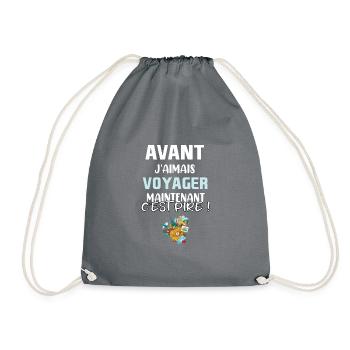 Avant j'aimais voyager maintenant c'est pire ! - Sac de sport léger - gris - Devant