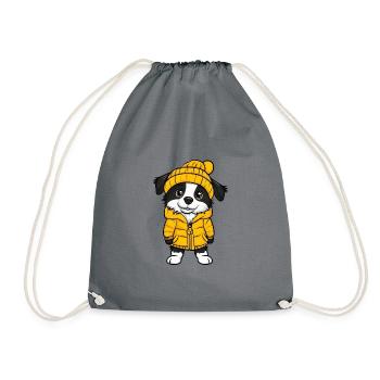 Border Collie Chien Hiver - Sac de sport léger - gris - Devant