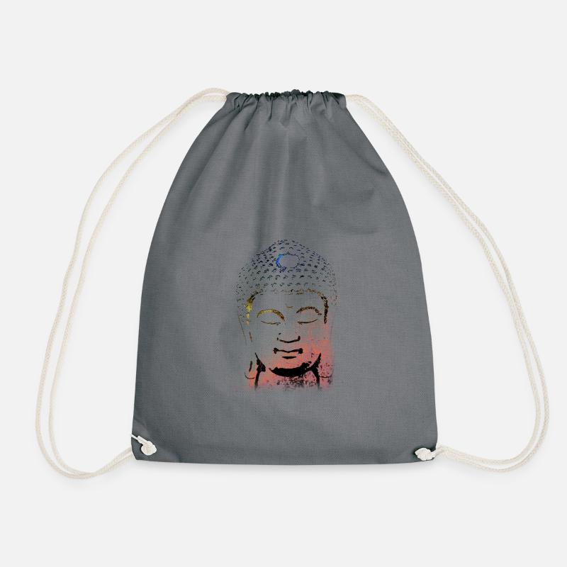 Buddha in warm shades - Drawstring Bag - grey