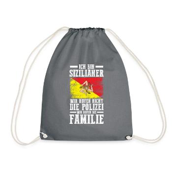 Sicilia Sizilien Sizilianer Sizilianisches - Turnbeutel - Grau - Vorne
