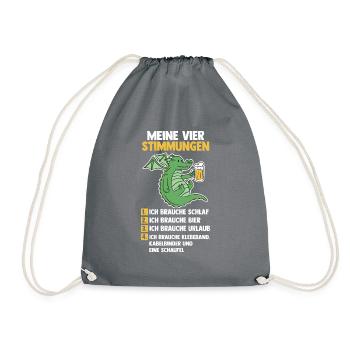 Drache Bier Meine Vier Stimmungen - Turnbeutel - Grau - Vorne