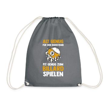 Ruhestand Rentner Rente Billardtisch Billiard Bill - Turnbeutel - Grau - Vorne