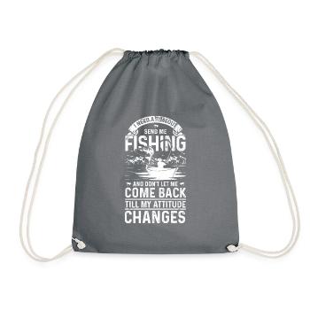 I need a break Send me fishing u - Drawstring Bag - grey - Front