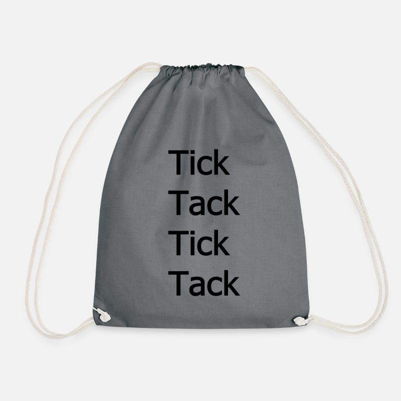 tick Tock - Drawstring Bag - grey