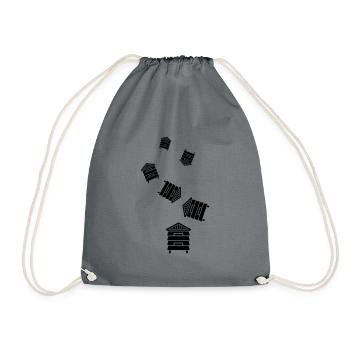 Honey Beekeeper - Drawstring Bag - grey - Front