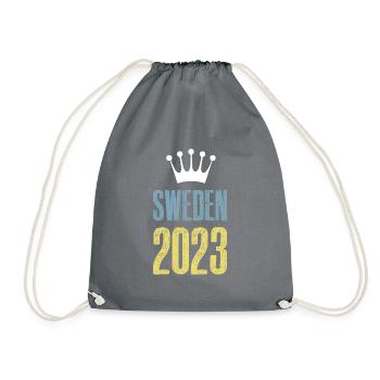 Sweden 2023 Krona - Drawstring Bag - grey - Front