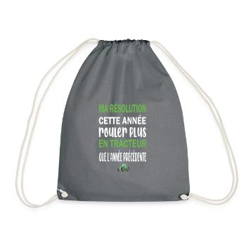 Ma résolution cette année rouler plus en tracteur - Sac de sport léger - gris - Devant