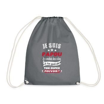 je suis papou vélo maillot cyclisme grand-père - Sac de sport léger - gris - Devant