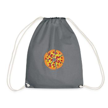 Pizza - Drawstring Bag - grey - Front
