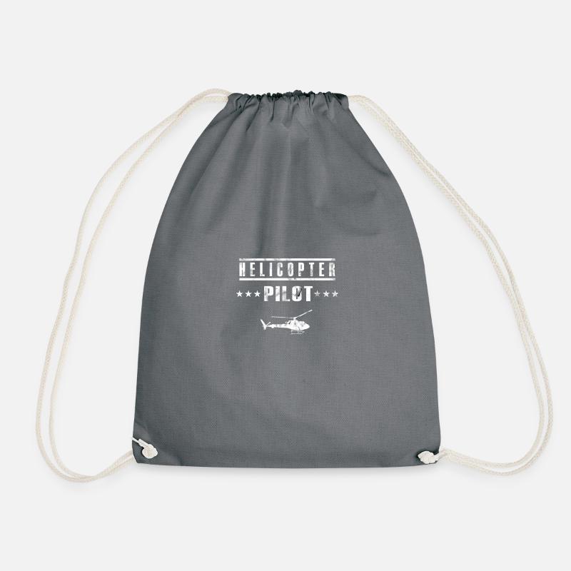 Helicopter Pilot - Drawstring Bag - grey