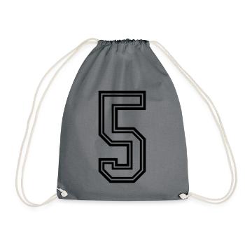 5 Number symbol - Drawstring Bag - grey - Front