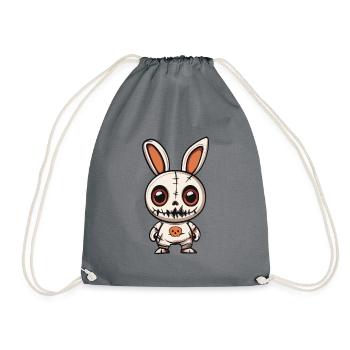 Bunny Halloween Zombie - Drawstring Bag - grey - Front