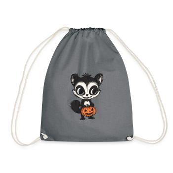 Skunk Halloween Comic Funny - Drawstring Bag - grey - Front